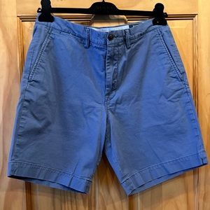 POLO Ralph Lauren Mens Shorts, Heather Blue/Grey, 5-Pocket, Soft Cotton, 33”
